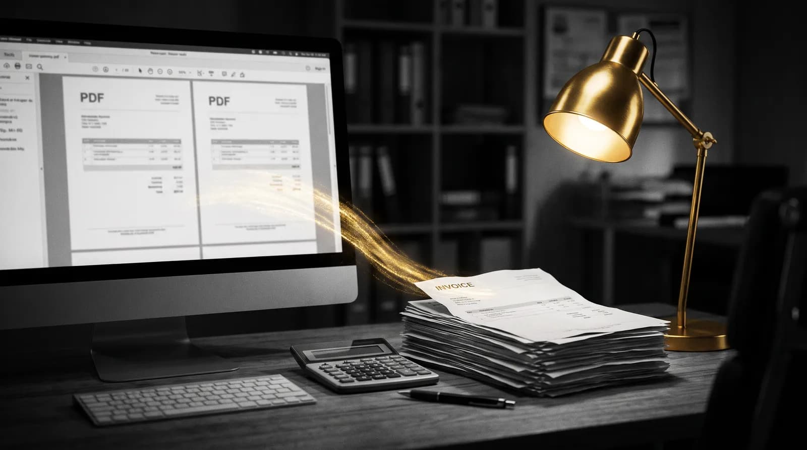 Faturas em PDF a serem lidas e lançadas sem ninguém as copiar à mão.